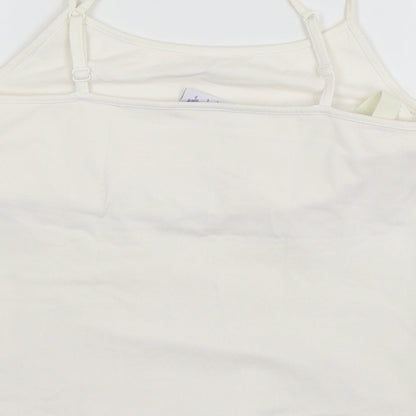 Papaya Womens White  Jersey Basic Tank Size 14