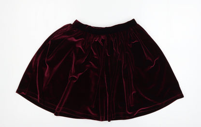 Womens UK Size 6 Topshop Flare Velour Skirt