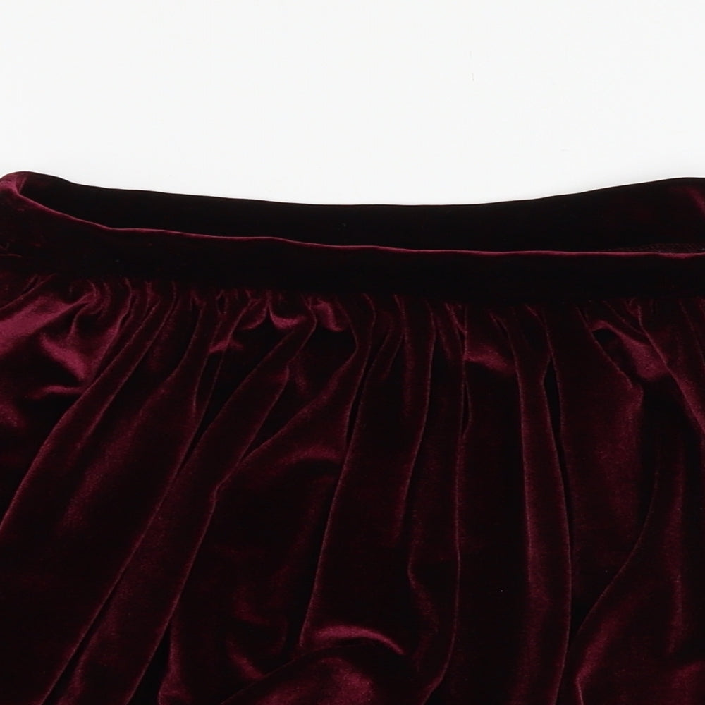 Womens UK Size 6 Topshop Flare Velour Skirt