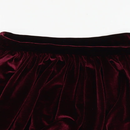 Womens UK Size 6 Topshop Flare Velour Skirt