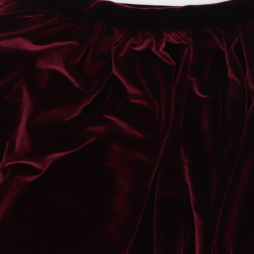 Womens UK Size 6 Topshop Flare Velour Skirt