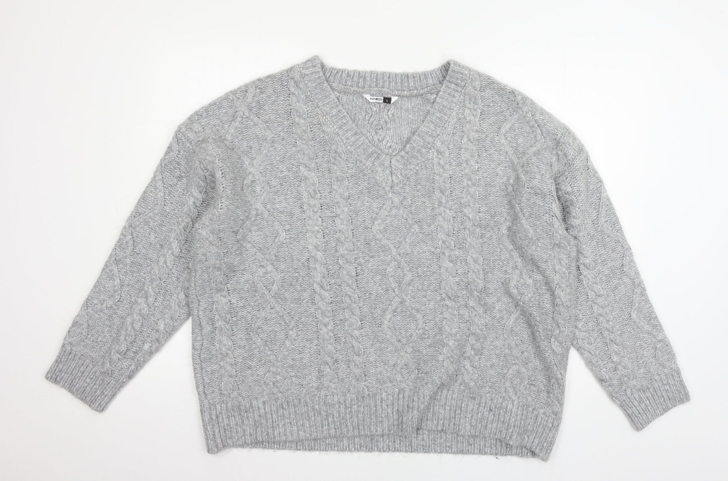 Womens UK Size 16 PEP & CO Grey Pullover Jumper
