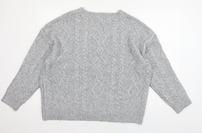 Womens UK Size 16 PEP & CO Grey Pullover Jumper