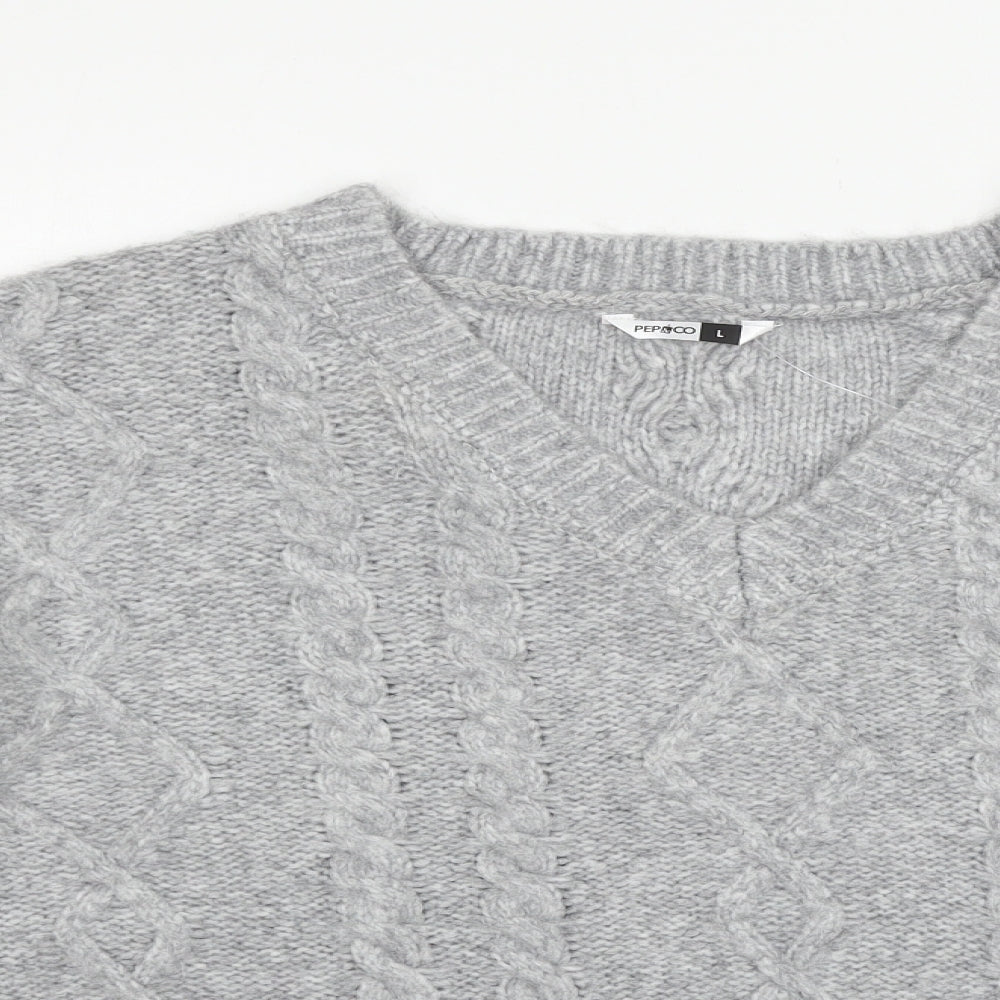 Womens UK Size 16 PEP & CO Grey Pullover Jumper