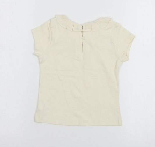 Mini Club Girls Beige  Jersey Basic T-Shirt Size 3-4 Years