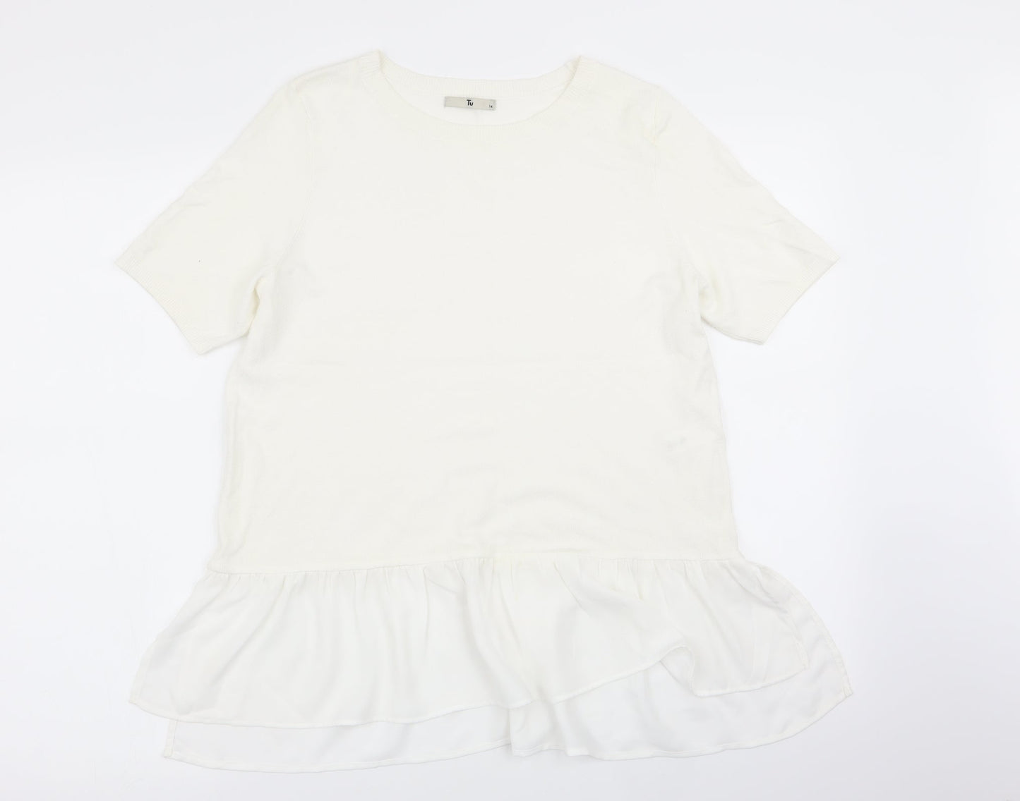 TU Womens White   Pullover Jumper Size 14