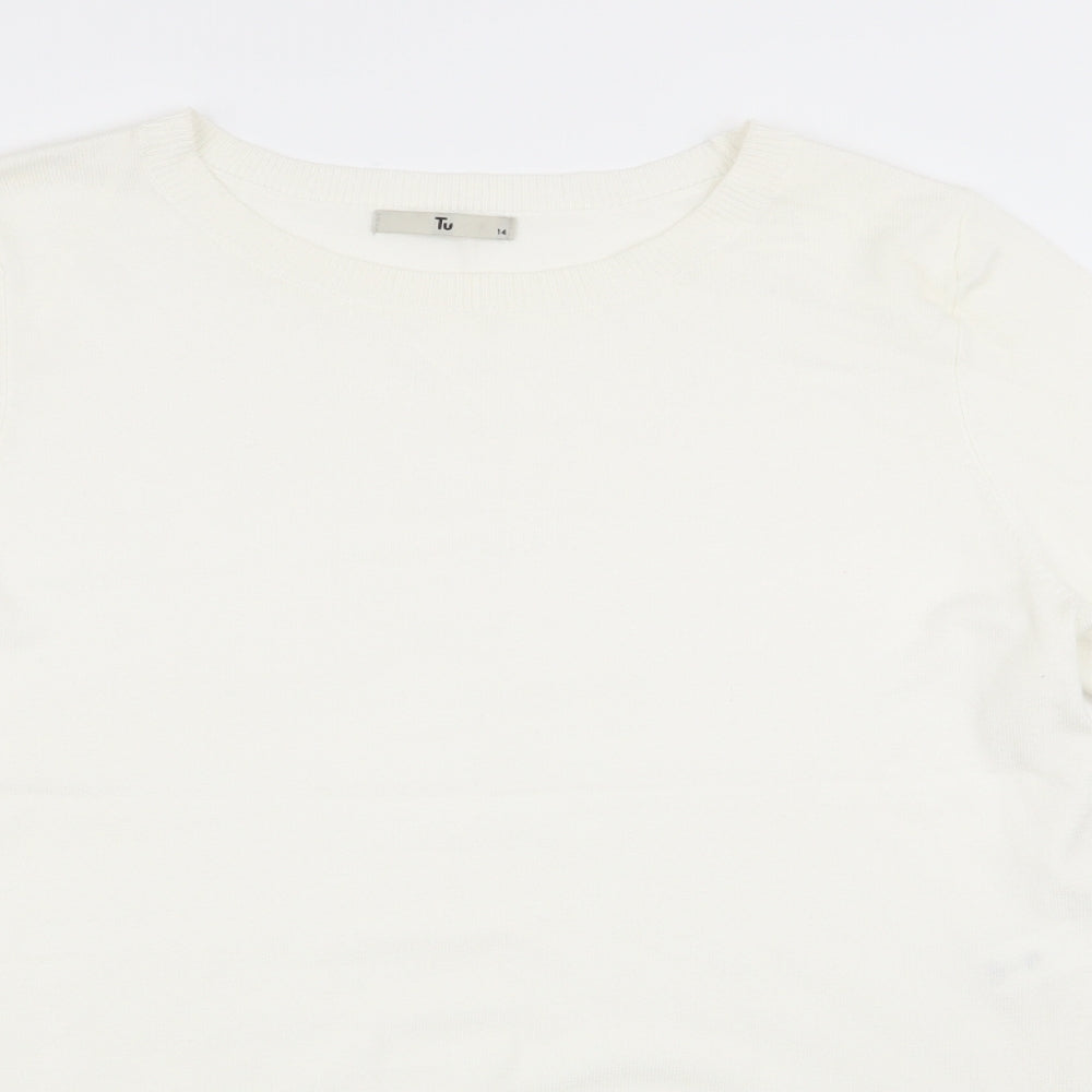 TU Womens White   Pullover Jumper Size 14