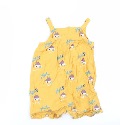 M&S Girls Yellow   Dungaree One-Piece Size 12-18 Months