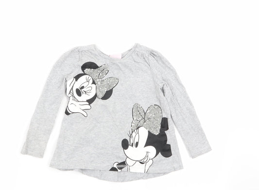TU Girls Grey   Basic T-Shirt Size 2-3 Years  - disney