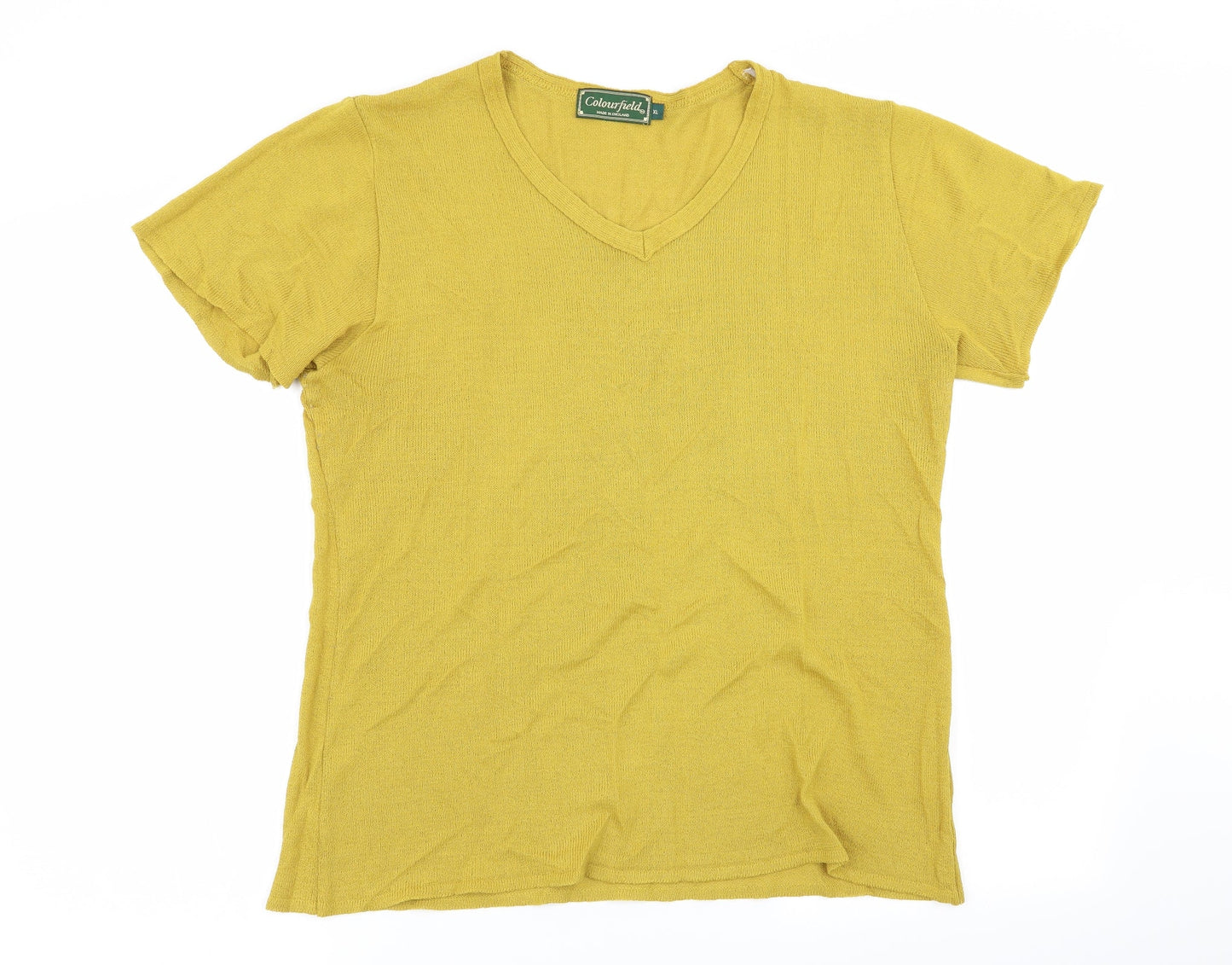 colourfield Womens Yellow   Basic T-Shirt Size XL
