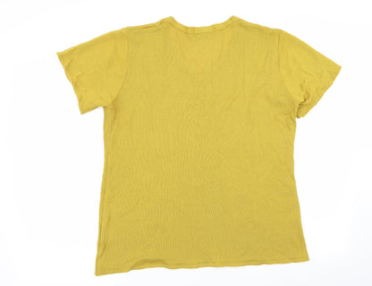 colourfield Womens Yellow   Basic T-Shirt Size XL