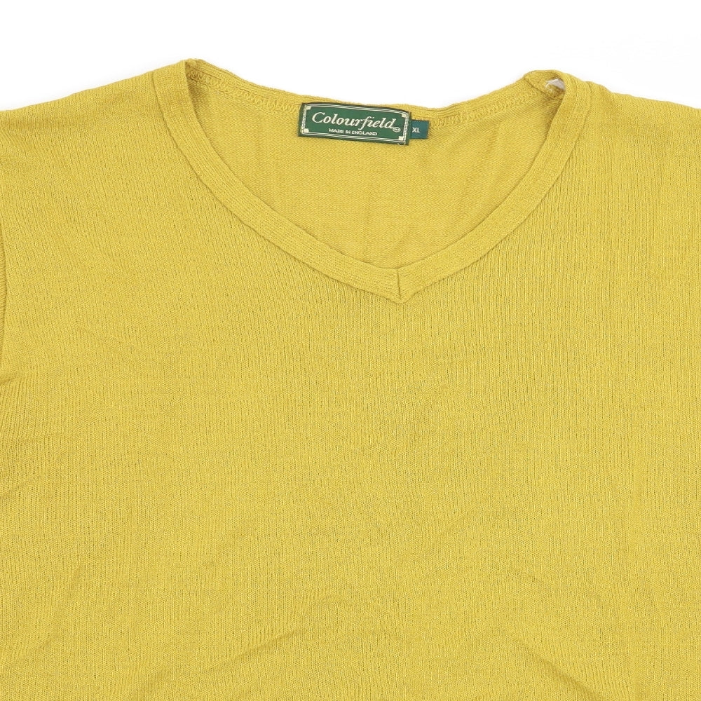 colourfield Womens Yellow   Basic T-Shirt Size XL