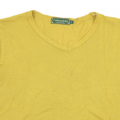 colourfield Womens Yellow   Basic T-Shirt Size XL
