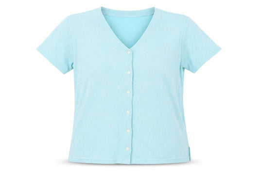 Papillon Womens Blue   Basic Button-Up Size M