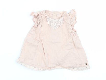 M Girls Pink Polka Dot  Fit & Flare  Size 9-12 Months