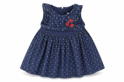 baby club Girls Blue Polka Dot  Fit & Flare  Size 9-12 Months