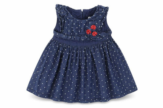 baby club Girls Blue Polka Dot  Fit & Flare  Size 9-12 Months