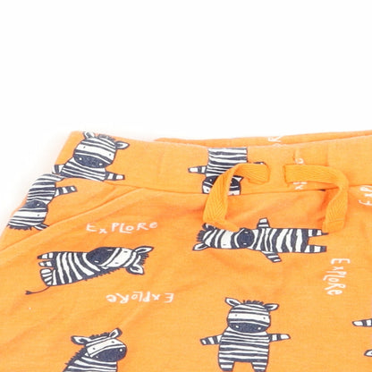 Asda George Boys Orange Animal Print  Capri Trousers Size 6-9 Months  - shorts