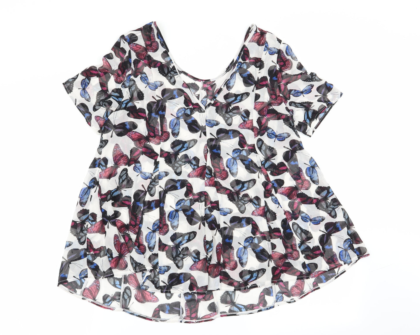 Womens UK Size 8 NEXT Multicoloured Basic Blouse