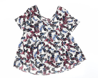 Womens UK Size 8 NEXT Multicoloured Basic Blouse
