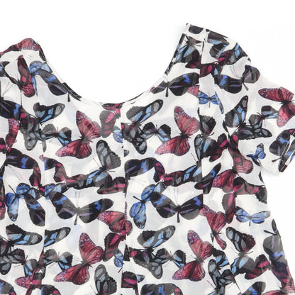Womens UK Size 8 NEXT Multicoloured Basic Blouse