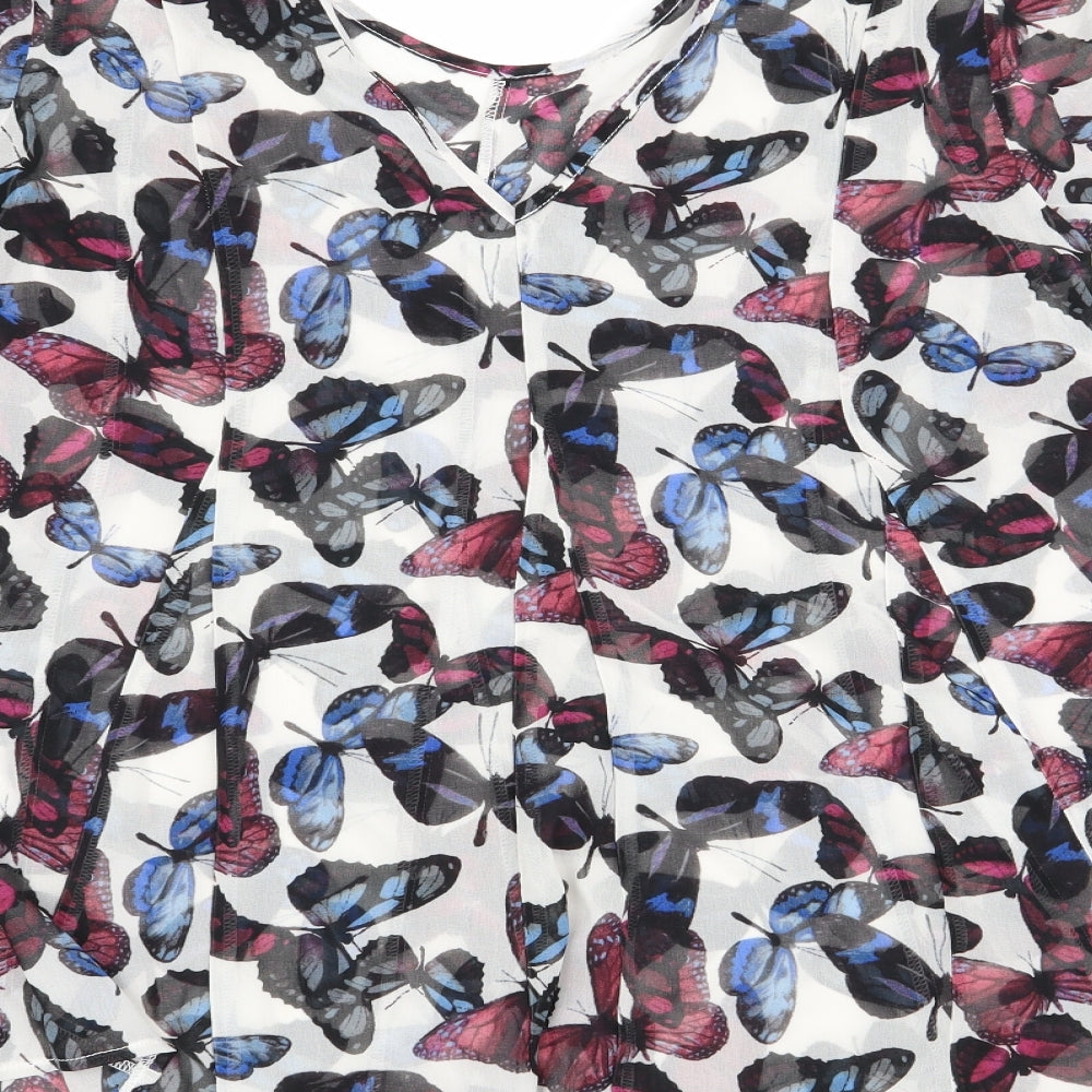 Womens UK Size 8 NEXT Multicoloured Basic Blouse