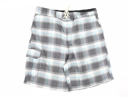 Asda George Mens Multicoloured Check  Sweat Shorts Size L - Stretch waistband/swim shorts