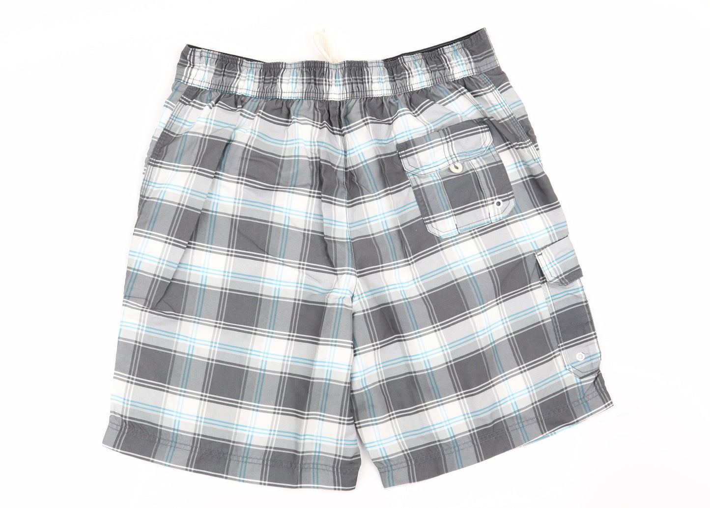 Asda George Mens Multicoloured Check  Sweat Shorts Size L - Stretch waistband/swim shorts