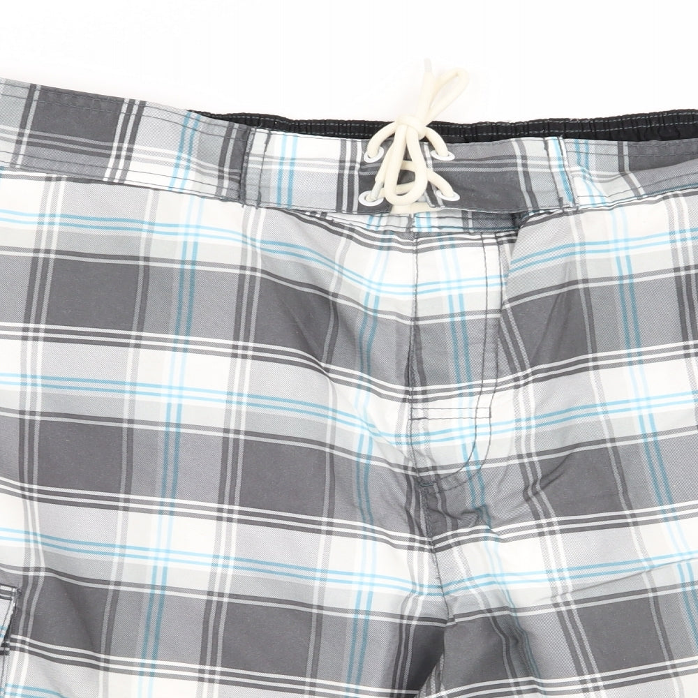 Asda George Mens Multicoloured Check  Sweat Shorts Size L - Stretch waistband/swim shorts