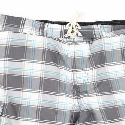 Asda George Mens Multicoloured Check  Sweat Shorts Size L - Stretch waistband/swim shorts