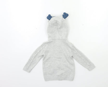 TU Baby Grey  Knit Cardigan Jumper Size 6-9 Months
