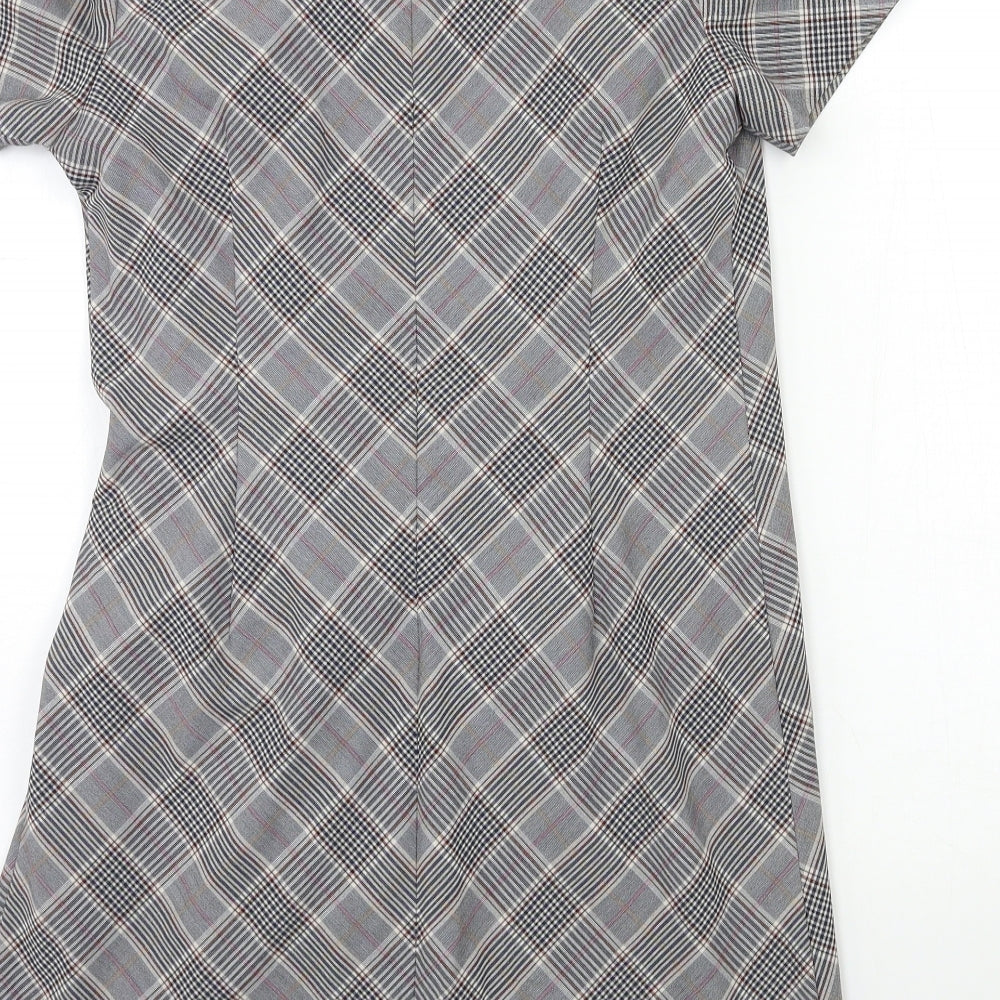 NEXT Womens Grey Check  A-Line  Size S