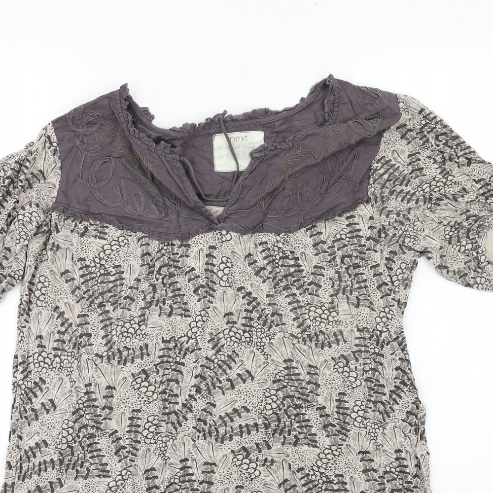Womens UK Size 6 NEXT Brown Basic T-Shirt