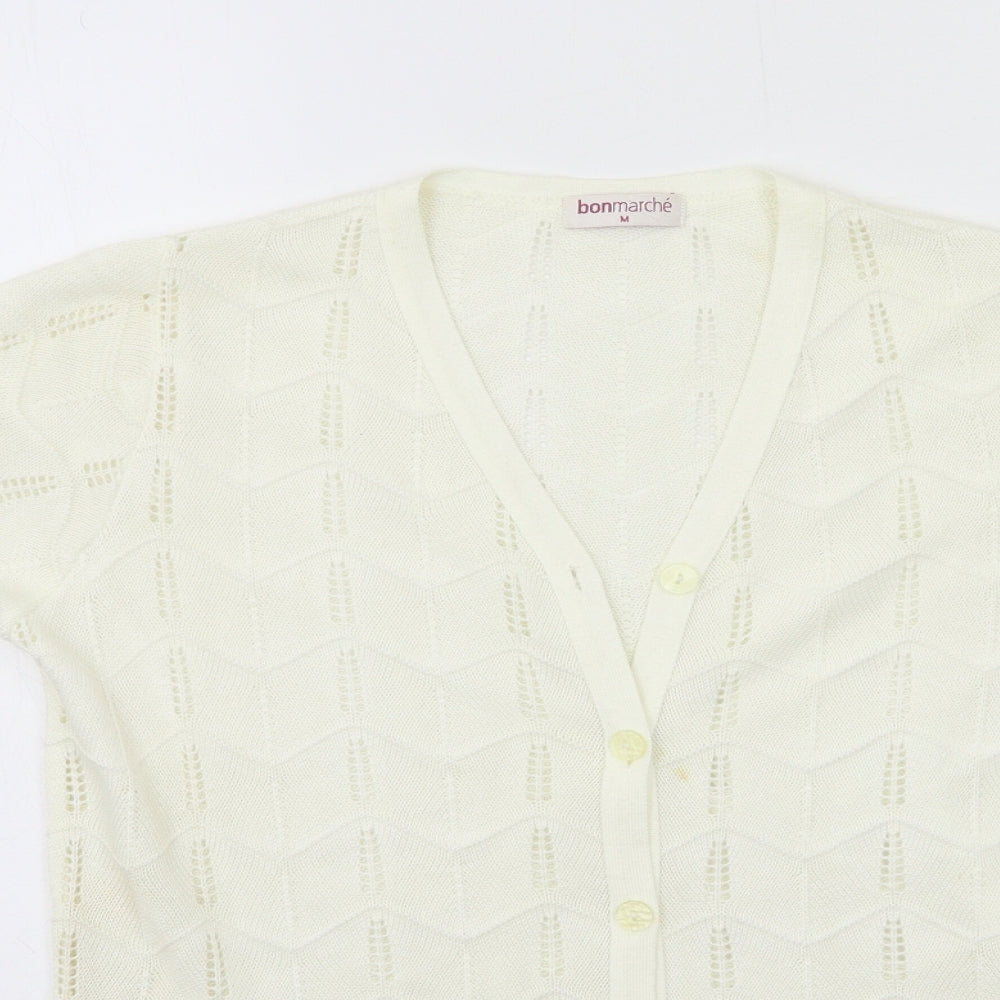 Womens UK Size M Bonmarché Beige Cardigan Jumper