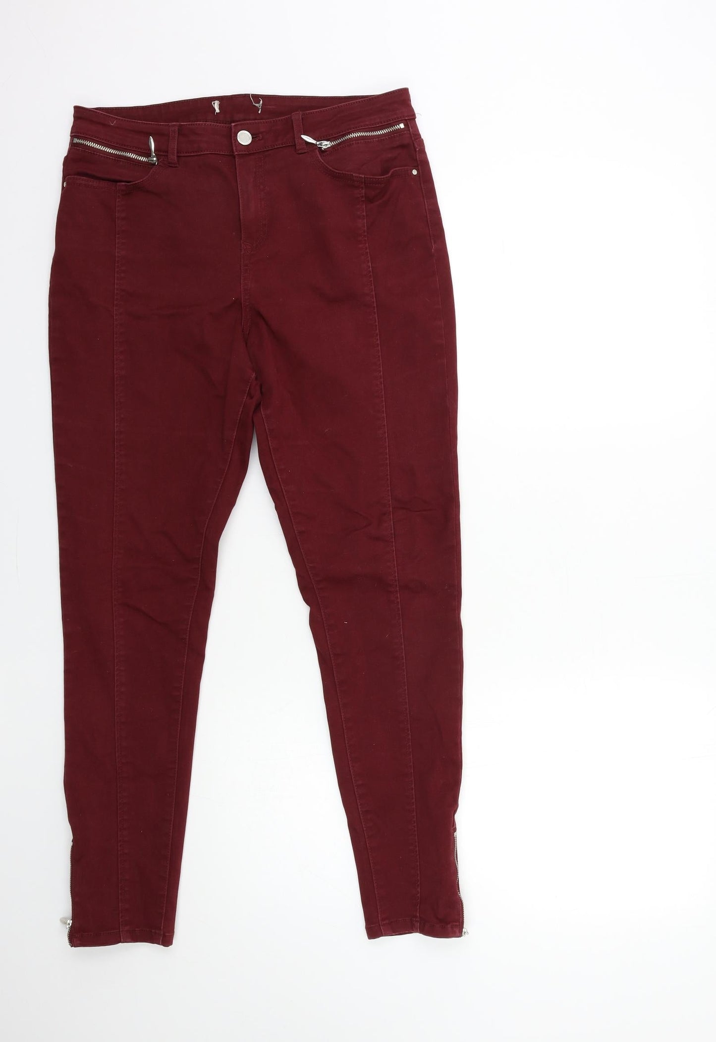 Womens UK Size 30 in Preworn Regular Fit Skinny Red Jeans