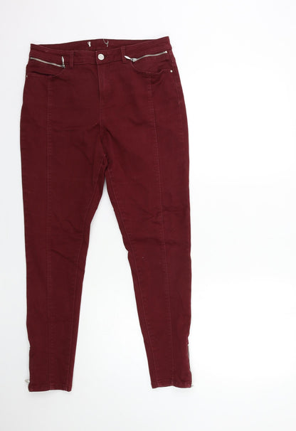Womens UK Size 30 in Preworn Regular Fit Skinny Red Jeans