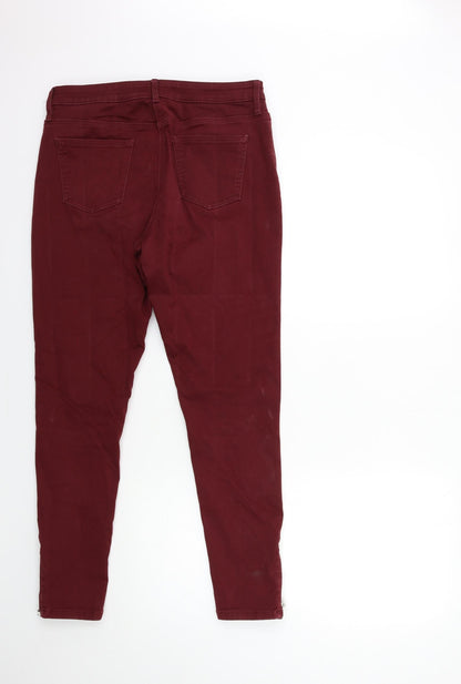 Womens UK Size 30 in Preworn Regular Fit Skinny Red Jeans