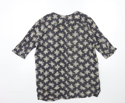 Womens UK Size S Vouley Vous Grey Basic Blouse