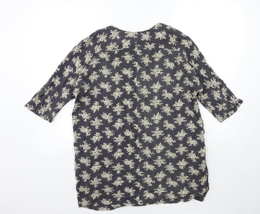 Womens UK Size S Vouley Vous Grey Basic Blouse