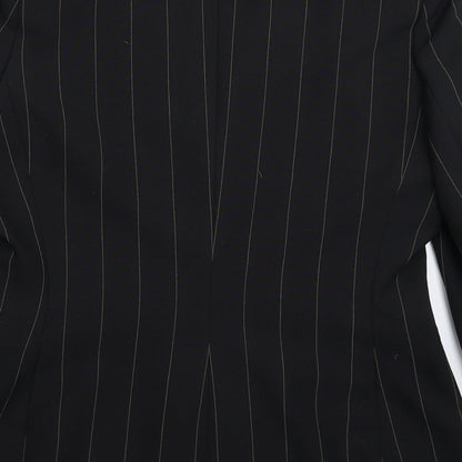 Impressions Womens Black Striped  Jacket Suit Jacket Size 14