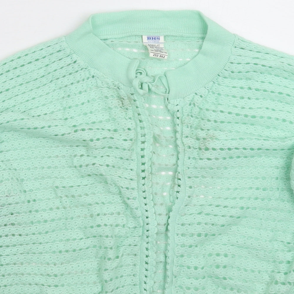 Womens UK Size L BHS Green Cardigan Jumper