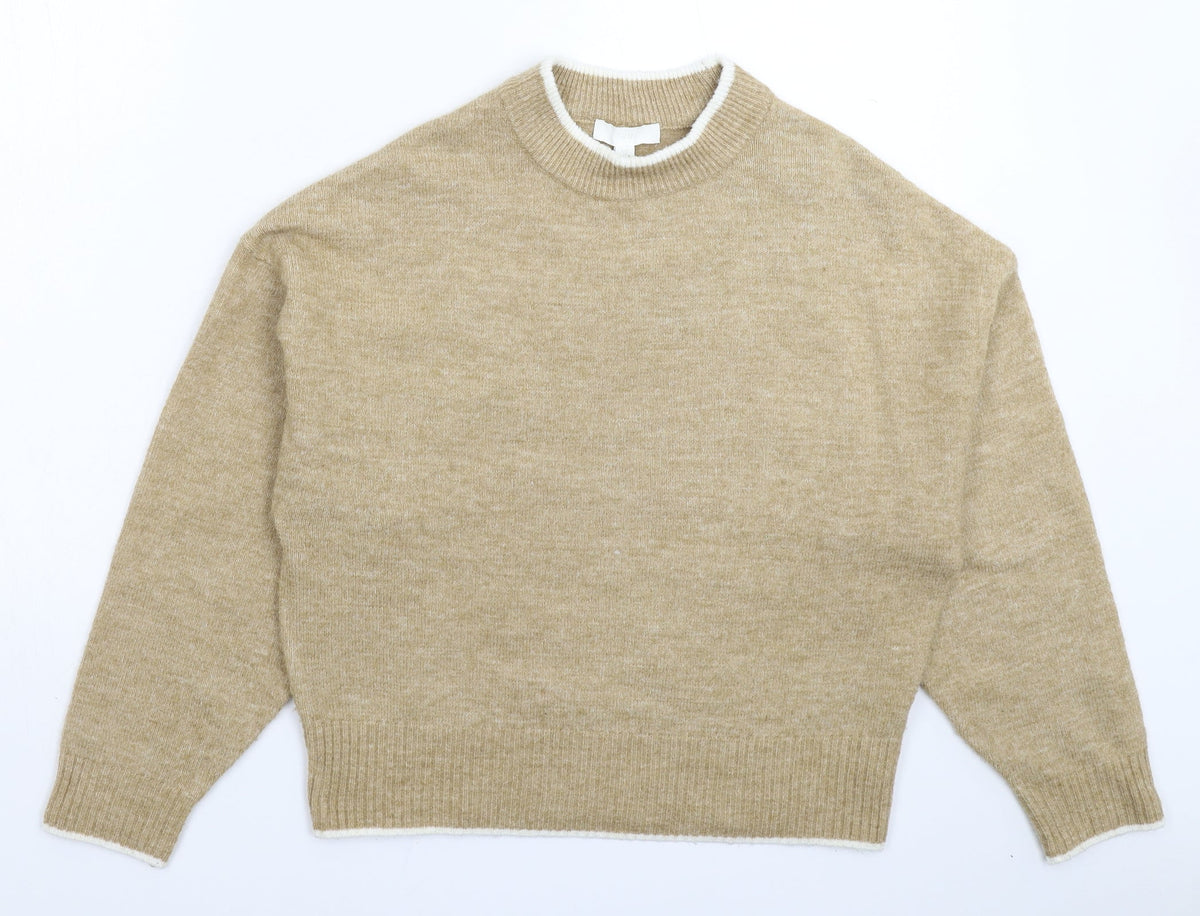 Womens UK Size XS H&M Beige Pullover Jumper