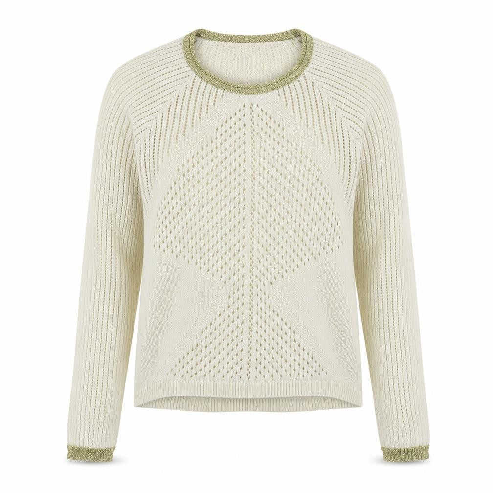Womens UK Size L Preworn White Pullover Jumper