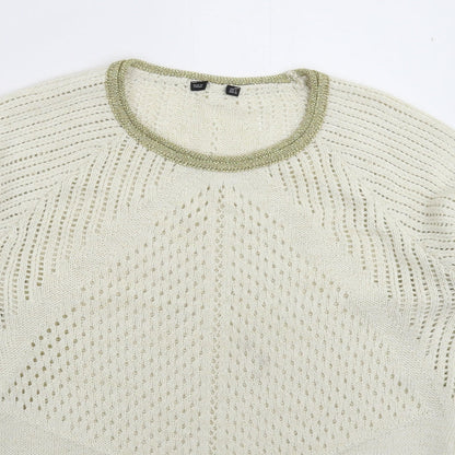 Womens UK Size L Preworn White Pullover Jumper