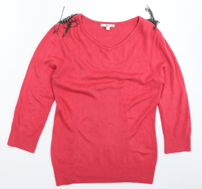 Womens UK Size L Klass Pink Pullover Jumper