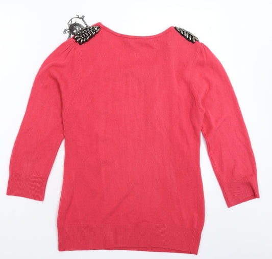 Klass Womens Pink  Knit Pullover Jumper Size L