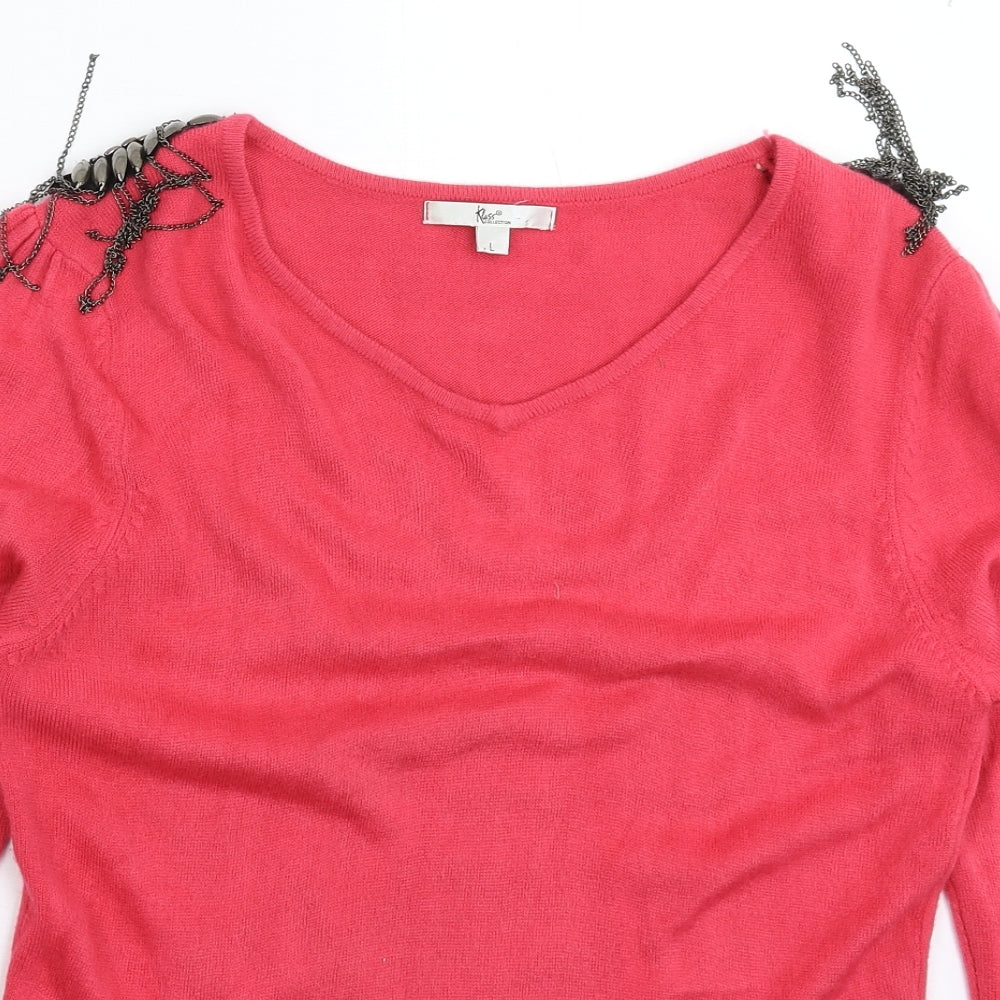 Womens UK Size L Klass Pink Pullover Jumper