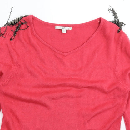 Womens UK Size L Klass Pink Pullover Jumper