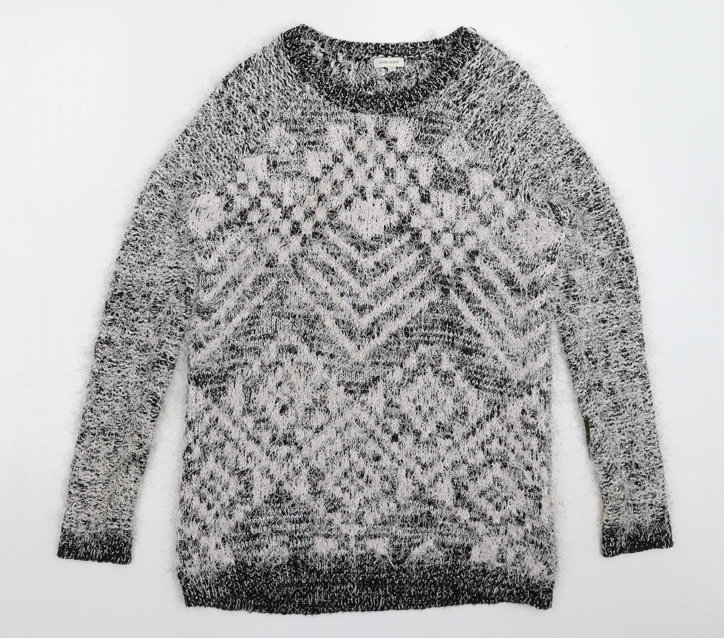 Womens UK Size 10 River Island Silver Pullover Jumper
