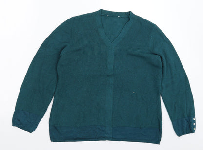 Womens UK Size 14 Marks and Spencer Green Pullover Jumper